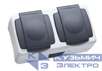 Розетка 2-м с заземл. с защ. крышкой Makel 37064201