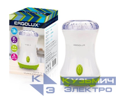 Кофемолка электрич. ELX-CG01-C34 130Вт 220-240В 85г бел./салат. Ergolux 13977
