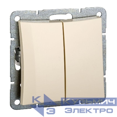 Выключатель 2-кл. СП Дуэт 10А IP20 с индикацией механизм беж. SchE WDE000253