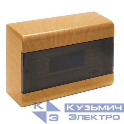 Щиток ОП Тусо 12мод. с прозр. двер. 280х190х93мм бук на свет. основе IP40 Рувинил 68012-38М