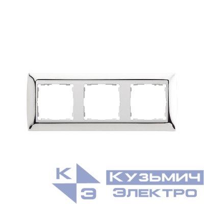 Рамка 3-м Simon82 хром/бел. Simon 82634-63