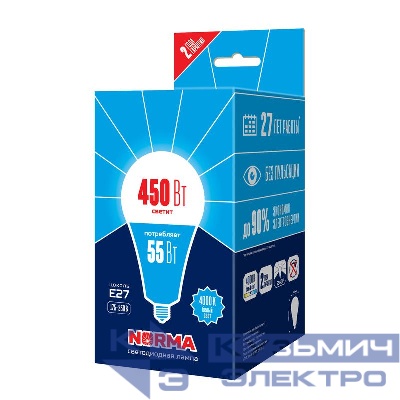 Лампа светодиодная LED-A140-55W/4000K/E27 /FR/NR Norma 55Вт матовая 4000К нейтр. бел. E27 (упак. картон) Volpe UL-00005614