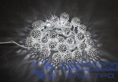 Гирлянда светодиодная "Серебряные шарики" 14 042 NGF-D004-30CW-230 метал. Navigator 14042