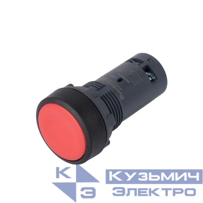 Кнопка моноблочная SB7 22мм с возвратом пластик 1НО+1НЗ IP65 красн. SE SB7NA45