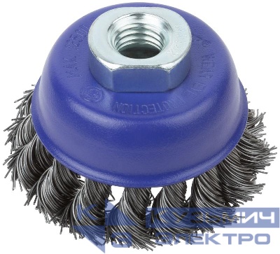Щетка для УШМ М14 тип "Чашка" крученая витая проволока 0.5мм 65мм блист. Profi Cutop 82-897
