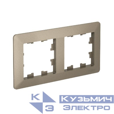 Рамка 2-м AtlasDesign Air шампань/дым. черн. SE ATN220502