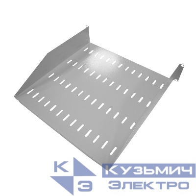 Полка консольная 2U, глубина 400, без крепежа, серая