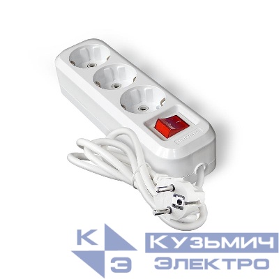 Удлинитель 3х3м с заземл. IP20 S-303А ПВС 3х1.5 с выкл. Universal 1726