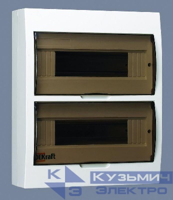 Корпус навесной ЩРН-П-24 24мод. IP41 пластик. DEKraft 31013DEK