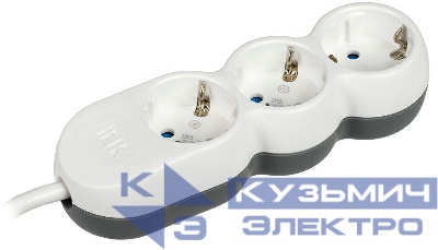 Удлинитель 3х1.5м с заземл. 16А IP20 Uno У03 2P+PE 250В 3х1.5 IEK WYP53-16-03-D15-Z