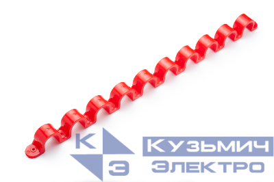 Гребенка из скоб для сантехнических труб для монтажных пистолетов (16 мм, красный, 10 мест, 10 шт/уп)