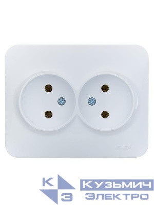 Розетка 2-м СП ASTI 16А IP20 без заземл. термопласт бел. LEZARD 7081-0200-128B