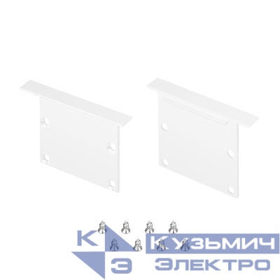 Заглушка LINIA49-F-S WHITE глухая металл (комплект) Arlight 041882