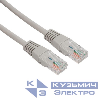 Патч-корд кат.5E UTP неэкранир. LSZH 1м сер. Rexant 18-8002