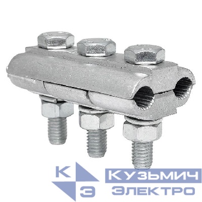 Зажим соединительный плашечный 3 болта М6 (D провода 9.6...11.4мм) ПА-2-2 PROxima EKF pa-2-2
