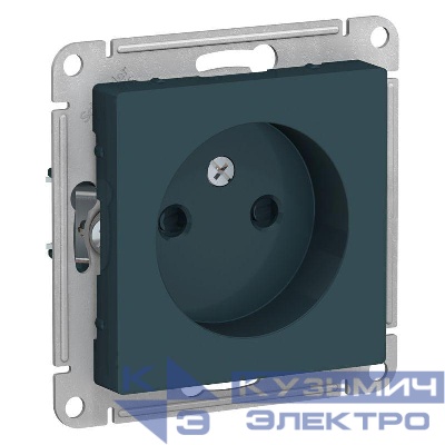 Розетка 1-м СП AtlasDesign 16А IP20 без заземл. защ. шторки механизм изумруд SE ATN000849