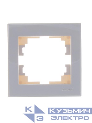 Рамка 1-м Rain горизонт. с боковой вставкой крем. LEZARD 703-0303-146
