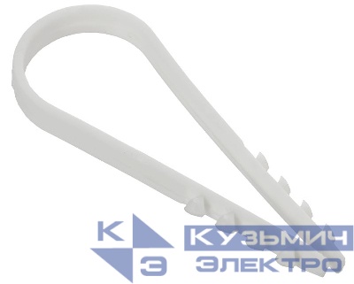 Дюбель-хомут 19х25мм для круглого кабеля нейлон бел. (уп.100шт) GENERICA UDH13-19-25-100-K01-G