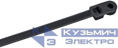 Хомут 7.6х300мм P6.6 с винтовым креплением черн. (уп.100шт) IEK UHH12-D076-300-100-K02