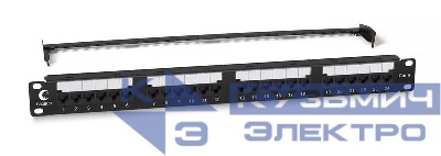 Патч-панель 19дюйм 1U 24 порта RJ45 кат.6 Dual IDC с задн. кабельн. организатором new Cabeus 10589c