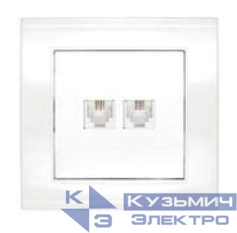 Розетка телефонная 2-м СП Бриллиант бел. UNIVersal 7947557