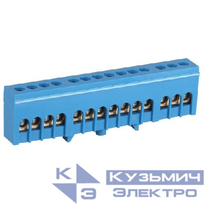 Шина N ноль в изолированном корпусе на DIN-рейку ШНИ-6х9-14-Д син. NO-224-101 Эра Б0062869