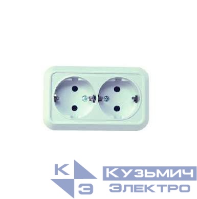 Розетка 2-м ОП 16А IP20 с заземл. крем. Makel 45282