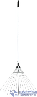 Грабли веерные регулируемые телескопические 15 зубьев 180-630мм длина 1200-1540мм FIT 77007