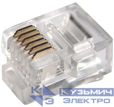 Джек тел. 6P-6C (уп.100шт) Rexant 05-1013