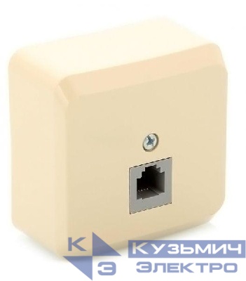 Розетка телефонная 1-м ОП Этюд крем. SE TELA-001K