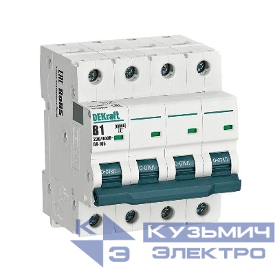 Выключатель автоматический модульный 4п B 1А 10кА ВА-105 DEKraft 13136DEK