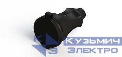 Розетка 1-м MultiSet 16А 250В IP44 с заземл. каучук черн. SE MST4002BK