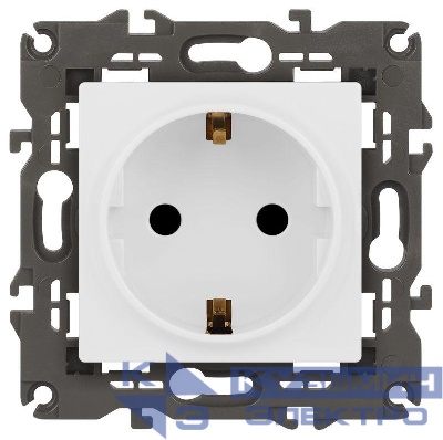 Розетка Elegance 14-2102-01М 16А 250В 2P+E Schuko защ. шторки матов. бел. Эра Б0065804