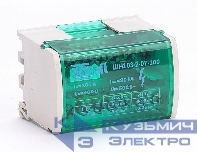 Кросс-модуль ШН-103 на DIN-рейку 2х7 групп 100А DEKraft 32015DEK