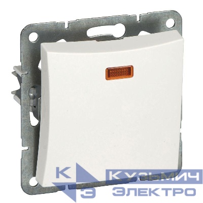 Переключатель 1-кл. СП Дуэт 10А IP20 с индикацией механизм бел. SchE WDE000163