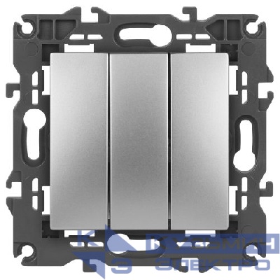 Выключатель 3-кл. СП Elegance 14-1107-03 10А IP20 250В 10AX механизм алюм. Эра Б0034252