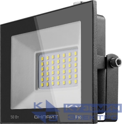 Прожектор светодиодный 71 660 OFL-50-6K-BL-IP65-LED 50Вт 6000К IP65 4000лм черн. ОНЛАЙТ 71660
