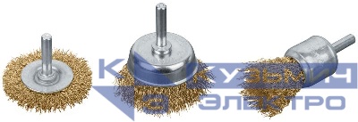 Корщетки со штифтом набор 3шт (колесо 50мм/чашка 50мм/венчик 25мм) FIT 38563