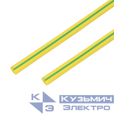 Трубка термоусадочная ТУТ нг 10.0/5.0 желт./зел. 1м Rexant 21-0007