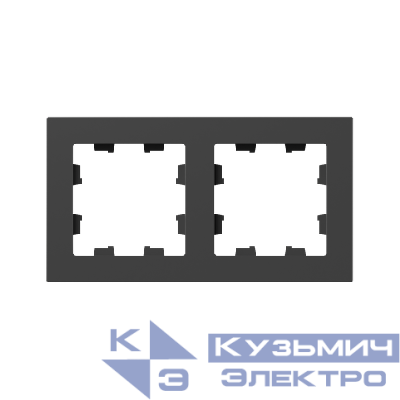 Рамка 2-м Эпика пластик черн. EKF UP1-FPB-02