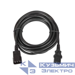 Кабель питания разъем C14 IEC 60320/ разъем C13 IEC 60320 3х0.75кв.мм 250В 6А 5м черн. NIKOMAX TLK-PCM06-050