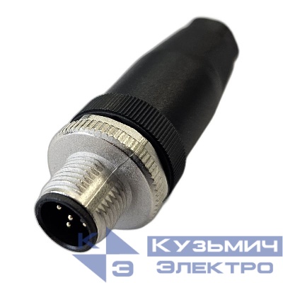 Разъем штыревой М12 5A винт прямой резьба PG7 кабельная часть СЦМ120015-05A пластик. СТЭЗ 185200120