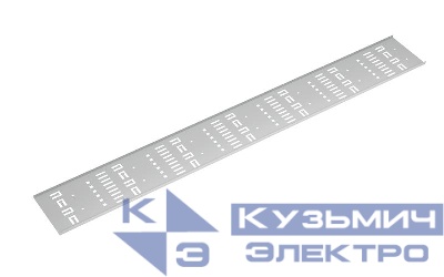 Органайзер-лоток вертикальный перфорированный кабельный в шкаф 27U VCM-27U-GY метал. сер. (RAL 7035) Cabeus 10615c