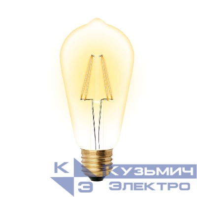 Лампа светодиодная LED-ST64-5W/GOLDEN/E27 GLV22GO Vintage форма "конус" зол. колба упак. картон Uniel UL-00002360