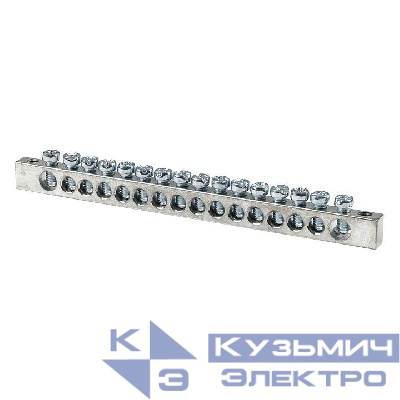 Шина PEN "ноль-землядюйма 6x9 16 отвер. цинк крепеж по краям EKF sn1-63-16-k