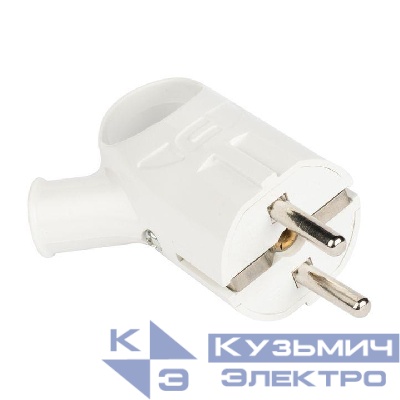 Вилка с кольцом 16А 250В с заземл. бел. EKF AVK16-10