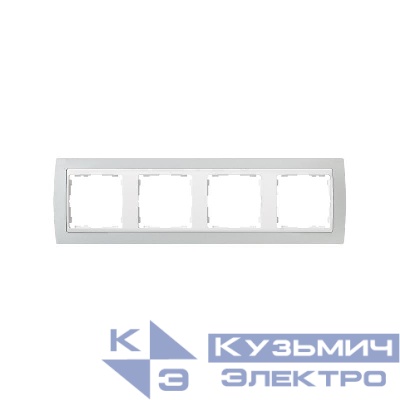 Рамка 4-м Simon82 пастель серая/бел. Simon 82641-33