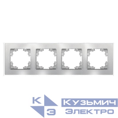 Рамка 4-м Афина стеклянная серебр. UNIVersal 2269