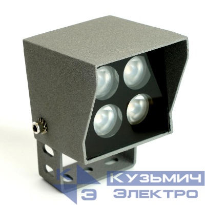 Прожектор светодиодный LL-895 4Вт IP66 AC 220-240В 65х75х125мм квадрат красн. FERON 51696