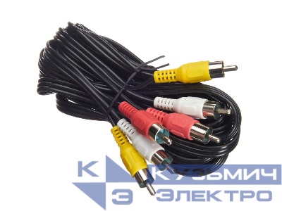 Шнур аудио-видео: 3RCA-3RCA ( длина 3 м, литой), NETKO Optima